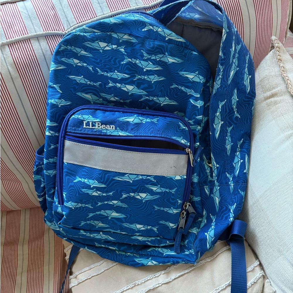 LL Bean Shark Pattern Backpack